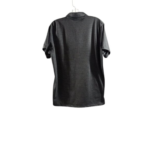 Nike Golf Polo Shirt Striped Black Gray Dri-FIT Size Large - Picture 5 of 7